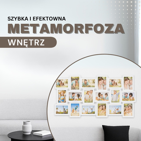 Ramka na zdjęcia 18 zdjęć multiramka 10x15 biała